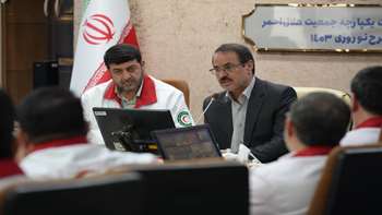 بازدید رئیس سازمان بازرسی از ستاد ملی خدمات پکپارچه جمعیت هلال احمر در طرح نوروزی